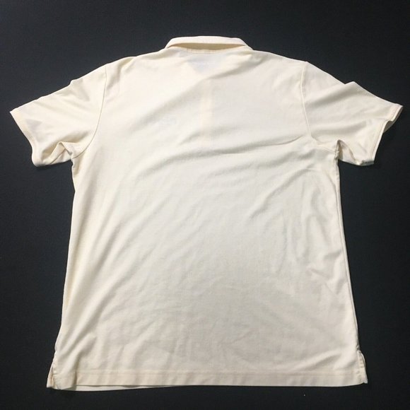 Travis Mathew Polo Shirt Mens Large yellow beige Golf McCarthy ranch embroidered - Picture 8 of 10